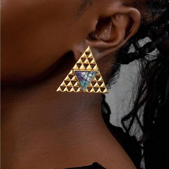 Vintage geo earrings M458 - Picture 1 of 5